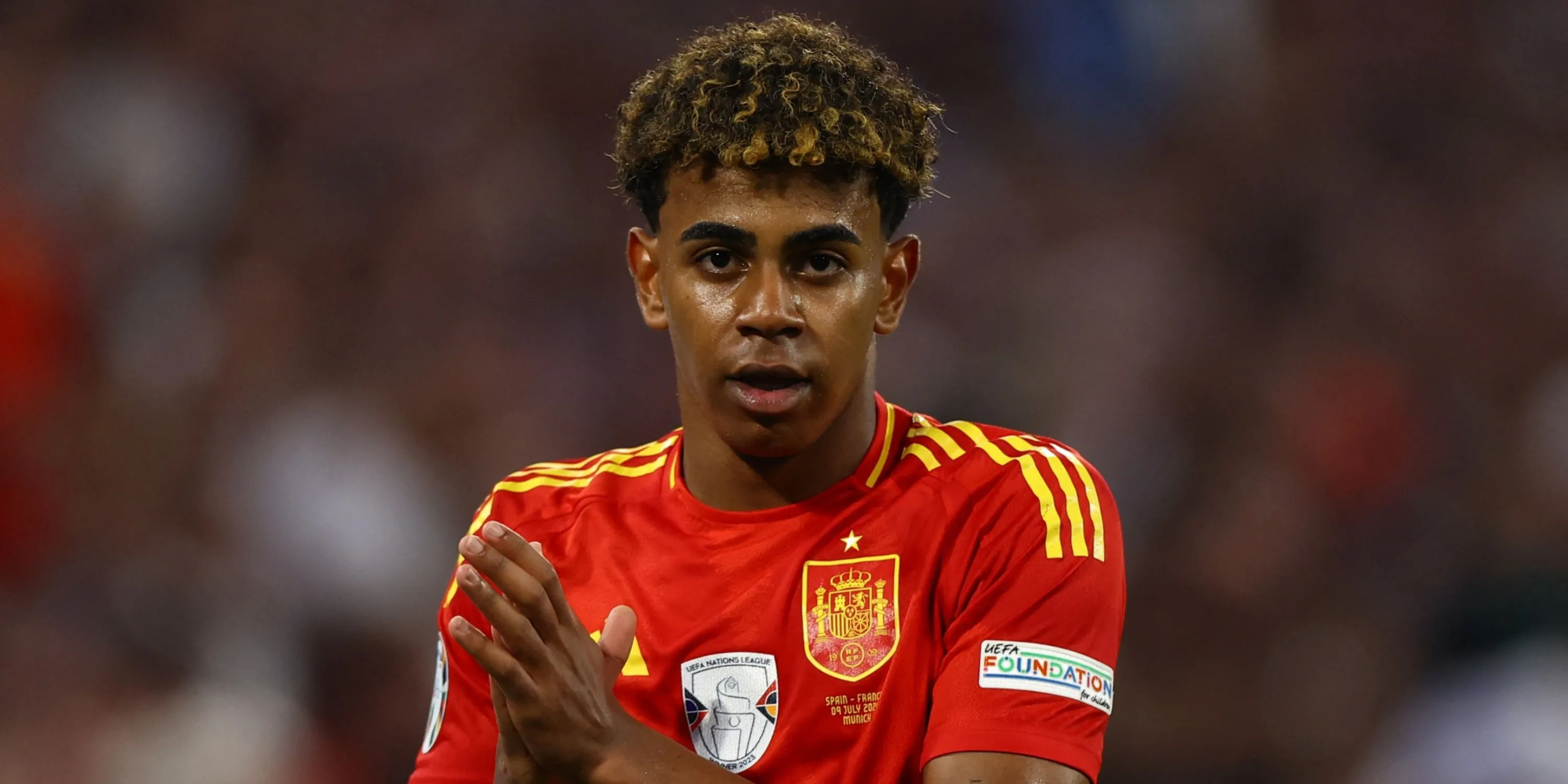 Lamine Yamal ăn mừng bàn thắng cho Tây Ban Nha tại Euro 2024
