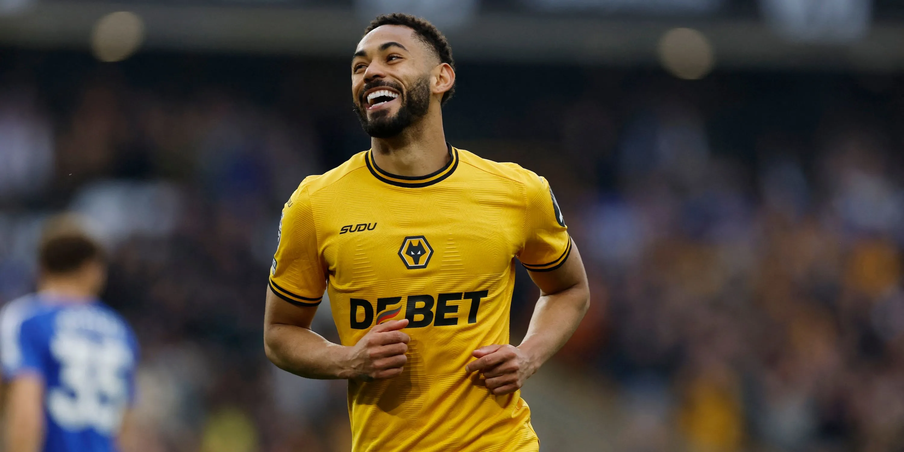 Cầu thủ Matheus Cunha ăn mừng bàn thắng trong màu áo Wolverhampton Wanderers