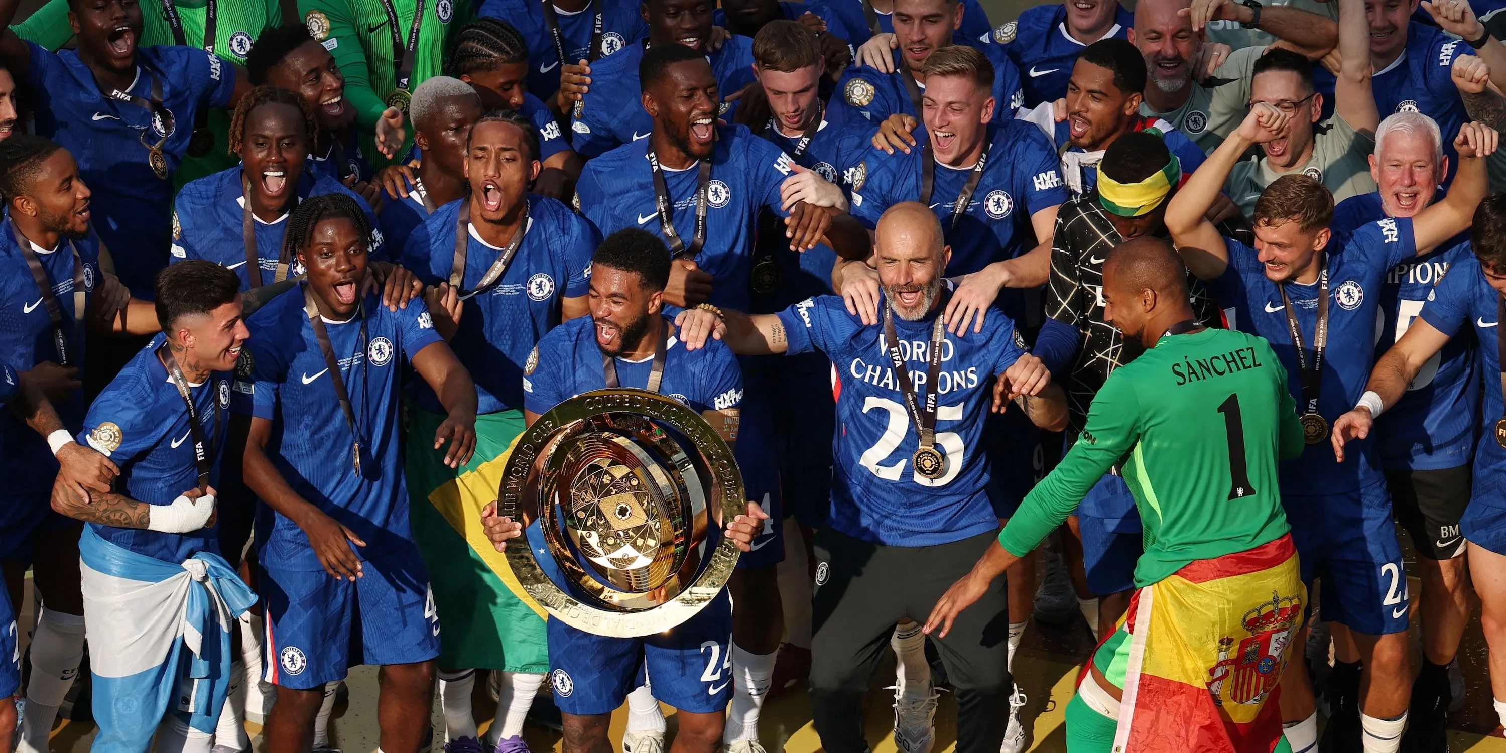 Đội hình Chelsea trong trận đấu giao hữu, thể hiện sức mạnh tập thể dưới thời HLV Enzo Maresca.