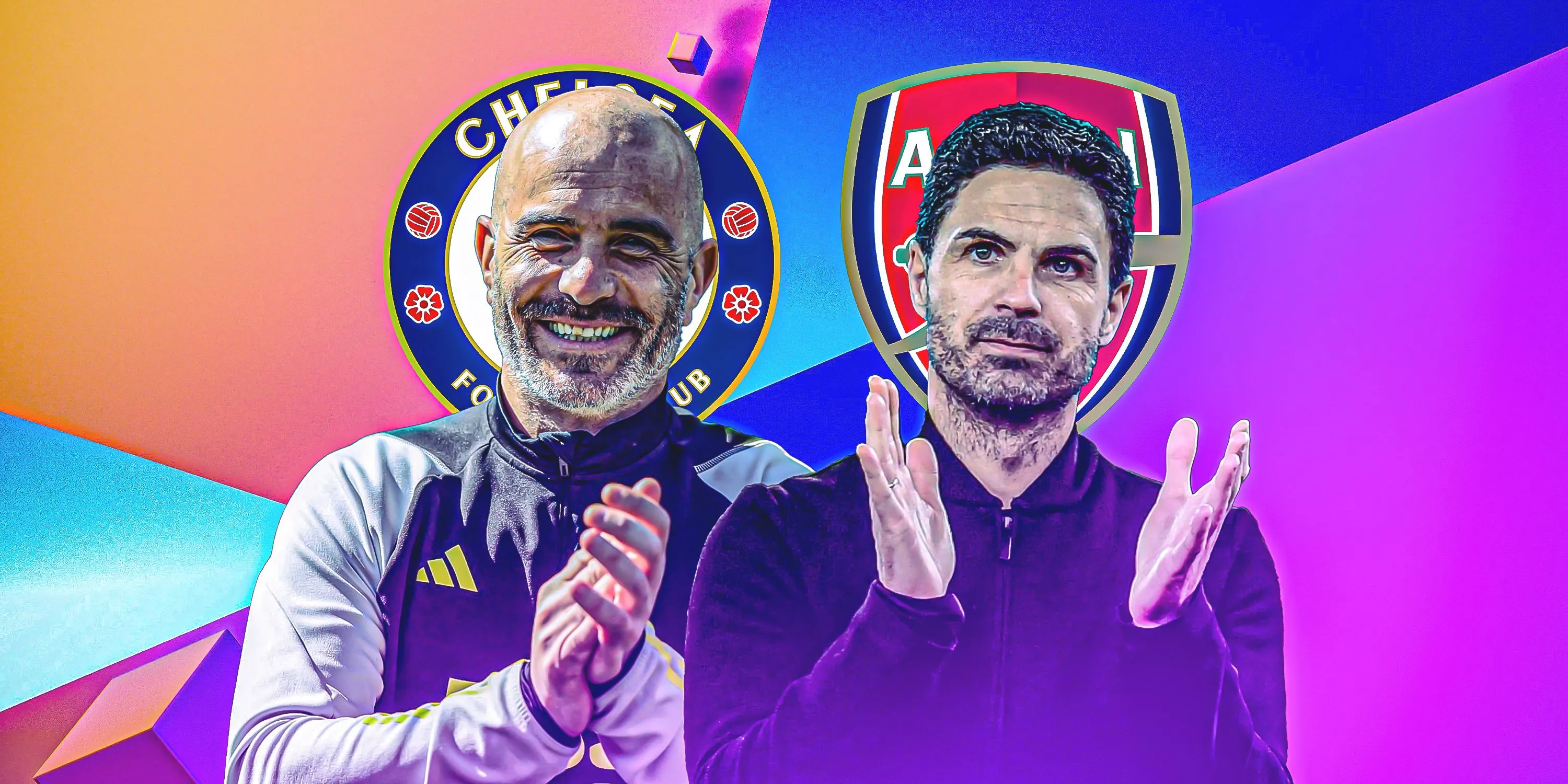 HLV Enzo Maresca của Chelsea và HLV Mikel Arteta của Arsenal