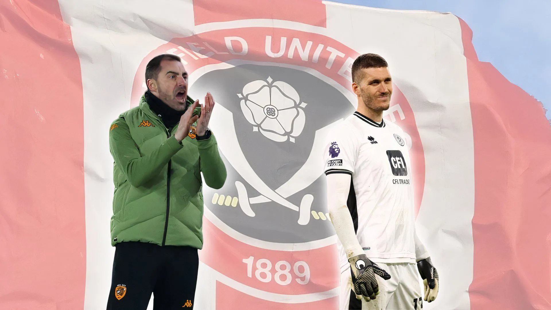 HLV Ruben Selles và thủ môn Ivo Grbic tại Sheffield United trước thềm mùa giải mới.