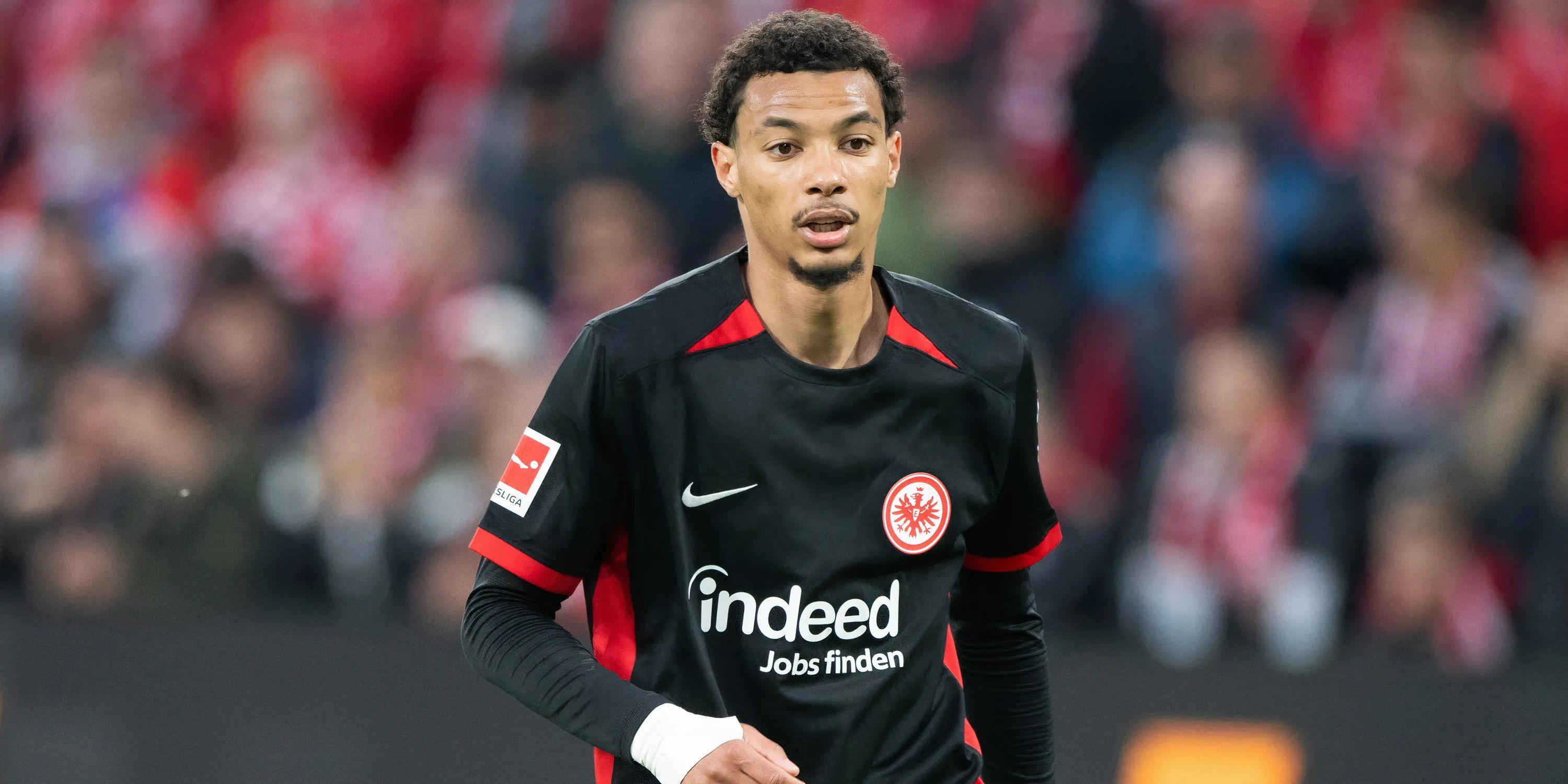 Hugo Ekitike trong màu áo Eintracht Frankfurt, tiền đạo mà Liverpool đang muốn chiêu mộ sau khi từ chối Newcastle