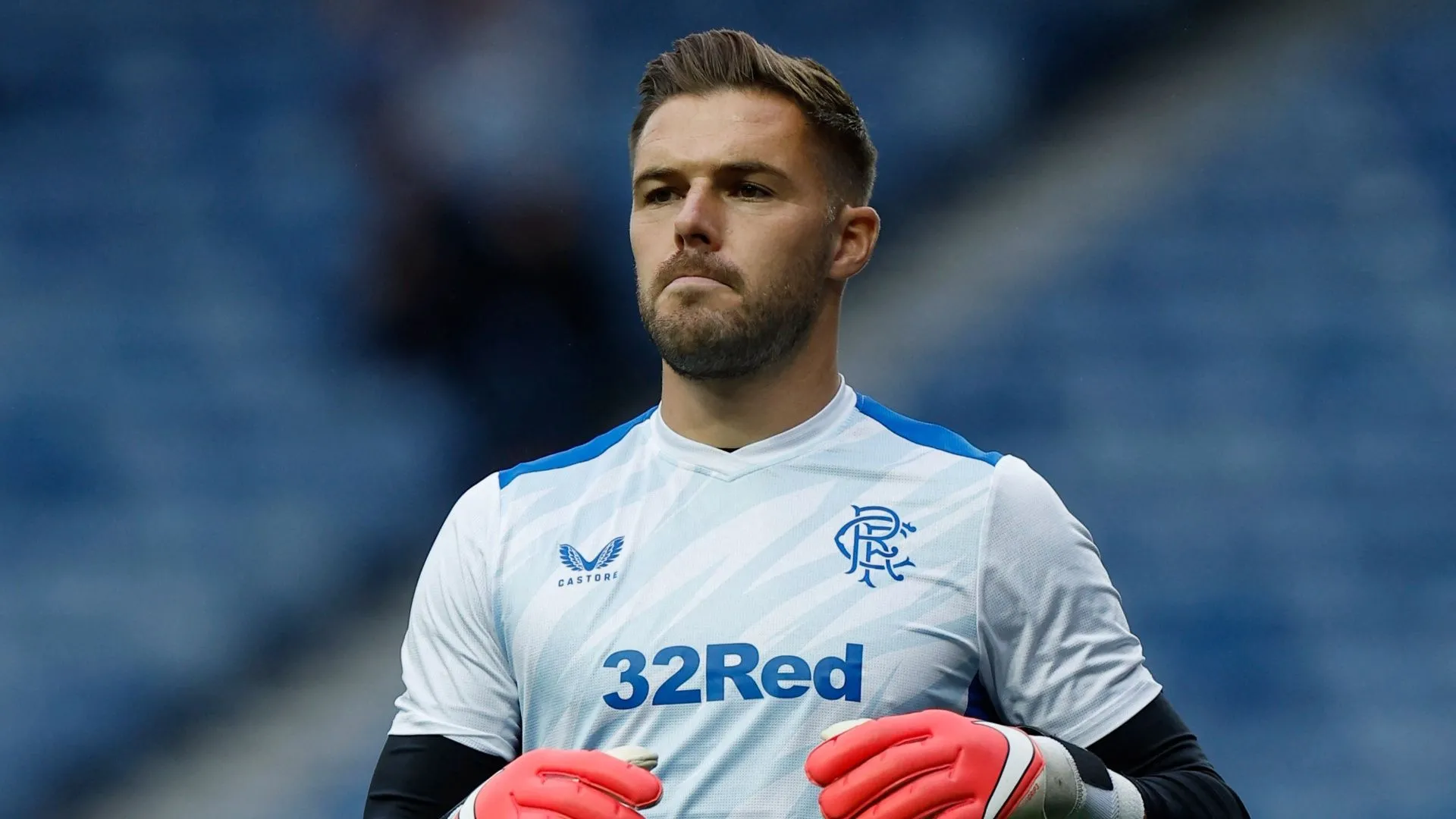 Thủ môn Jack Butland trong màu áo Rangers thi đấu tại cúp châu Âu